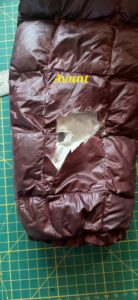 couture doudoune avant
