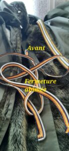 Blouson fermeture abîmée