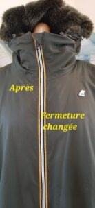 Blouson fermeture changée