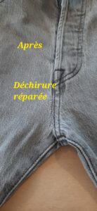 jeans réparé